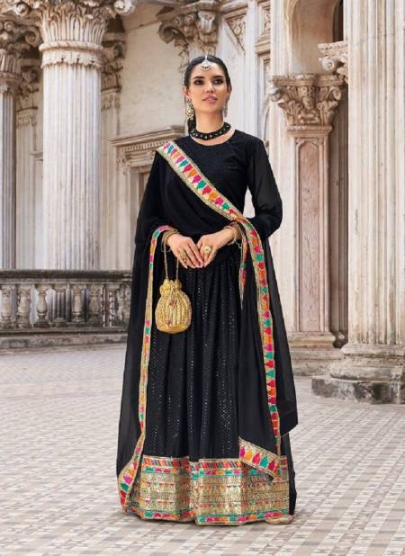 Black Colour Senhora Chammar Vol 41 New Festive Wear Georgette Anarkali Suit Collection 2056